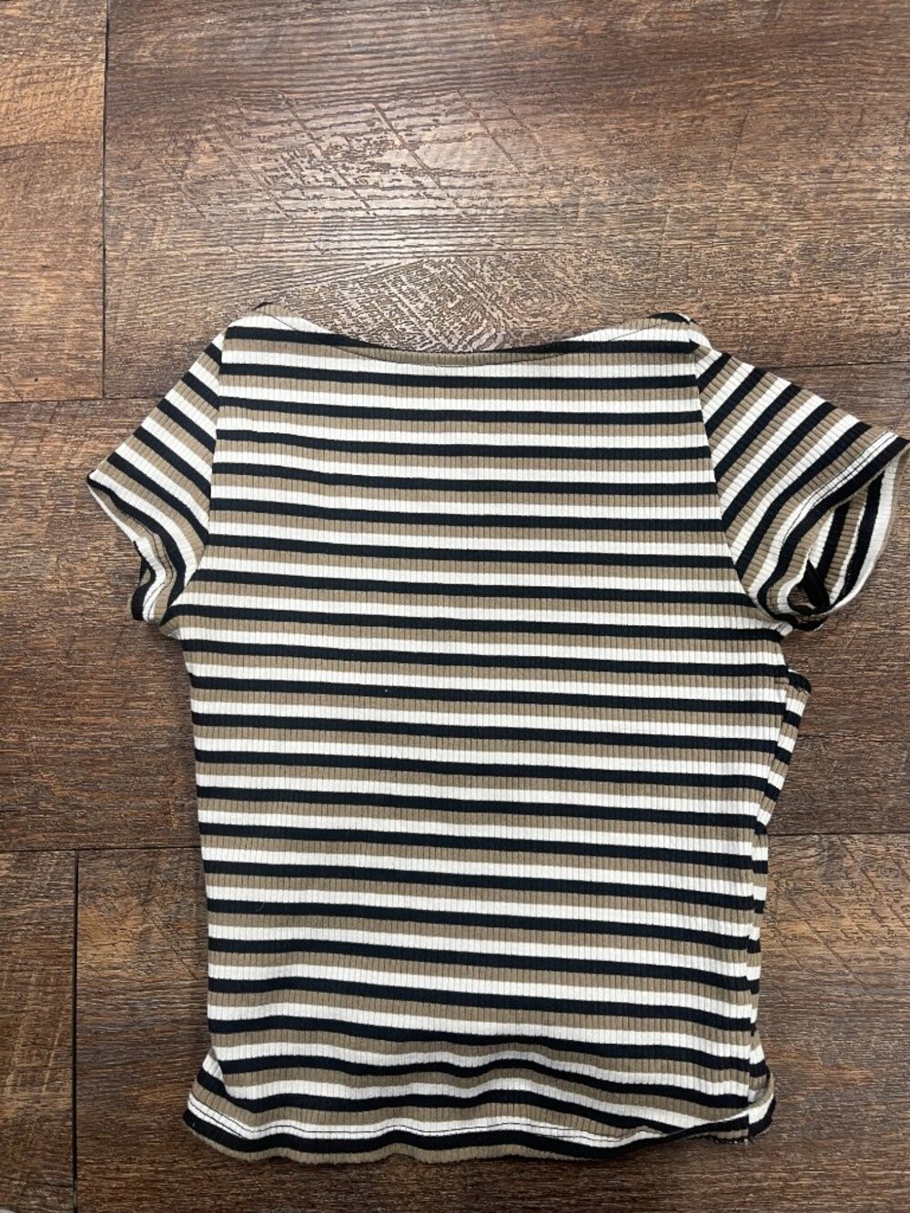 Urban Outfitters Ribbed Striped Boat Neck Open Back Top Size Small - Picture 3 of 7